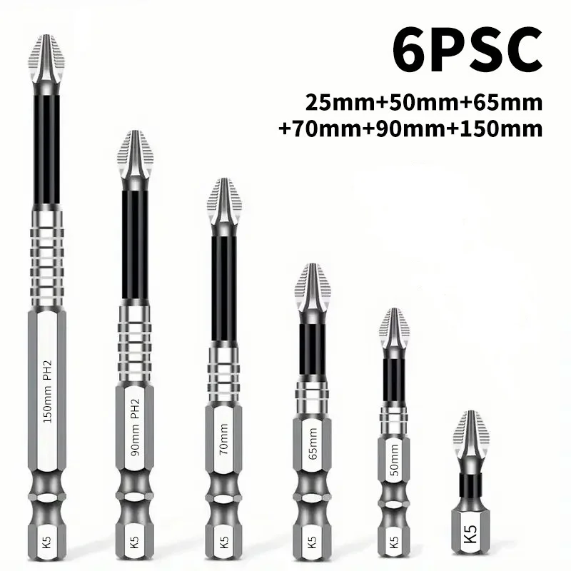 Nuovo set di testine per lotti antiscivolo e resistenti agli urti K5, forte durezza magnetica e testa per cacciavite con trapano flash ad alto coppia
