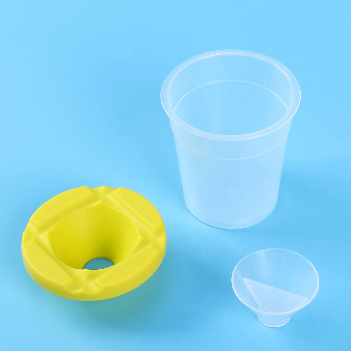 4Pcs Paint Brush Set with 4 Paint Cups Premium Bristle Head Plastic Handle Metal Tube for 3 Years Old Up