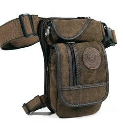 High Quality Men's Canvas Drop Leg Bag Motorcycle Multi-purpose Messenger Shoulder Bags Belt Hip Bum Waist Fanny Pack