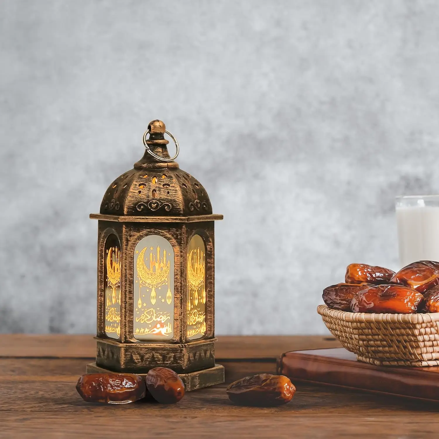 ديكورات فانوس رمضان، قلعة القمر، نمط الطاولة، زخرفة هدايا رمضان، مصباح عيد مبارك، ديكور نافذة الحائط في الهواء الطلق