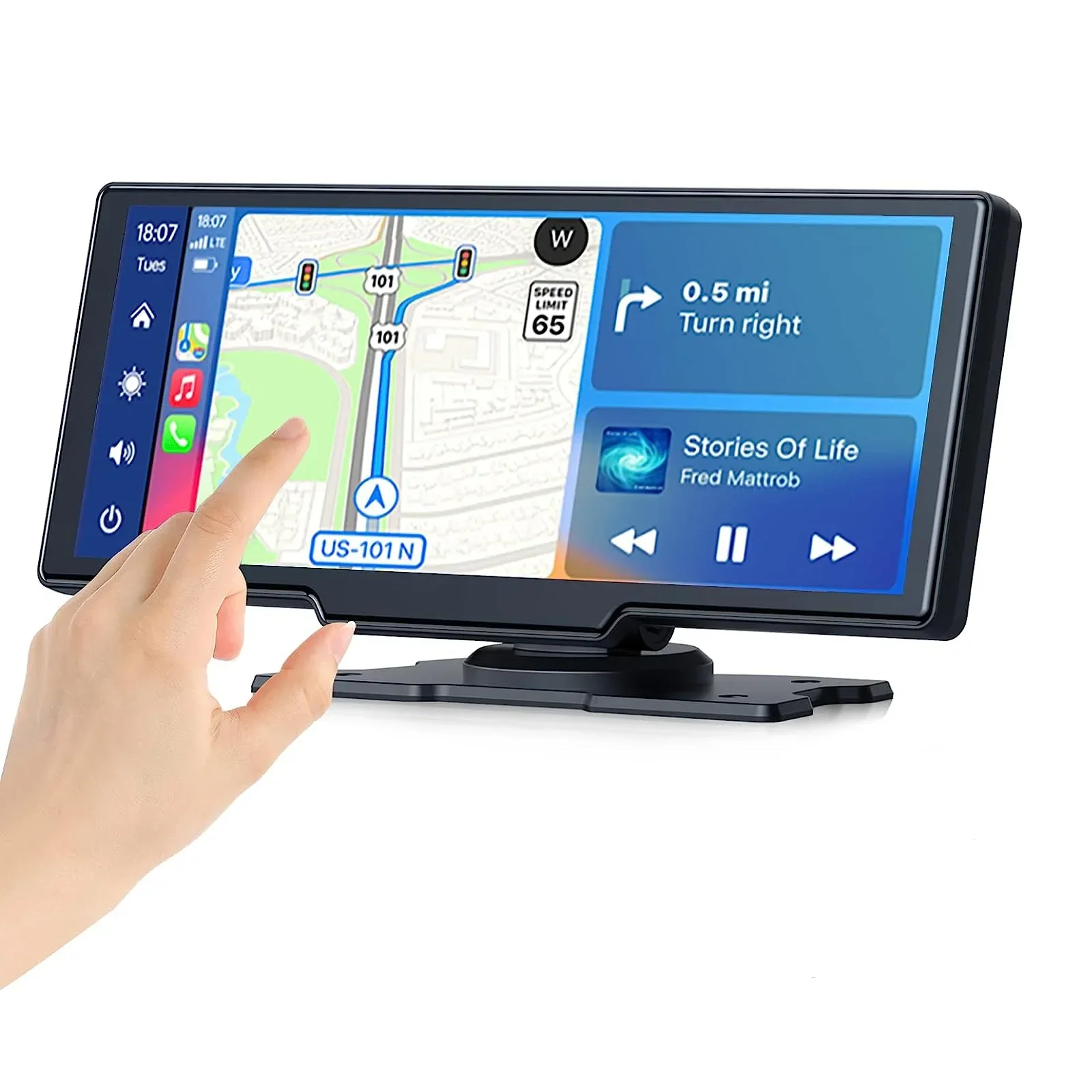 10.26In 4K DVR Wireless CarPlay Android Auto Dash Cam GPS Navigation 170° Wide Angle 24H Parking Monitor Night Vision image 3