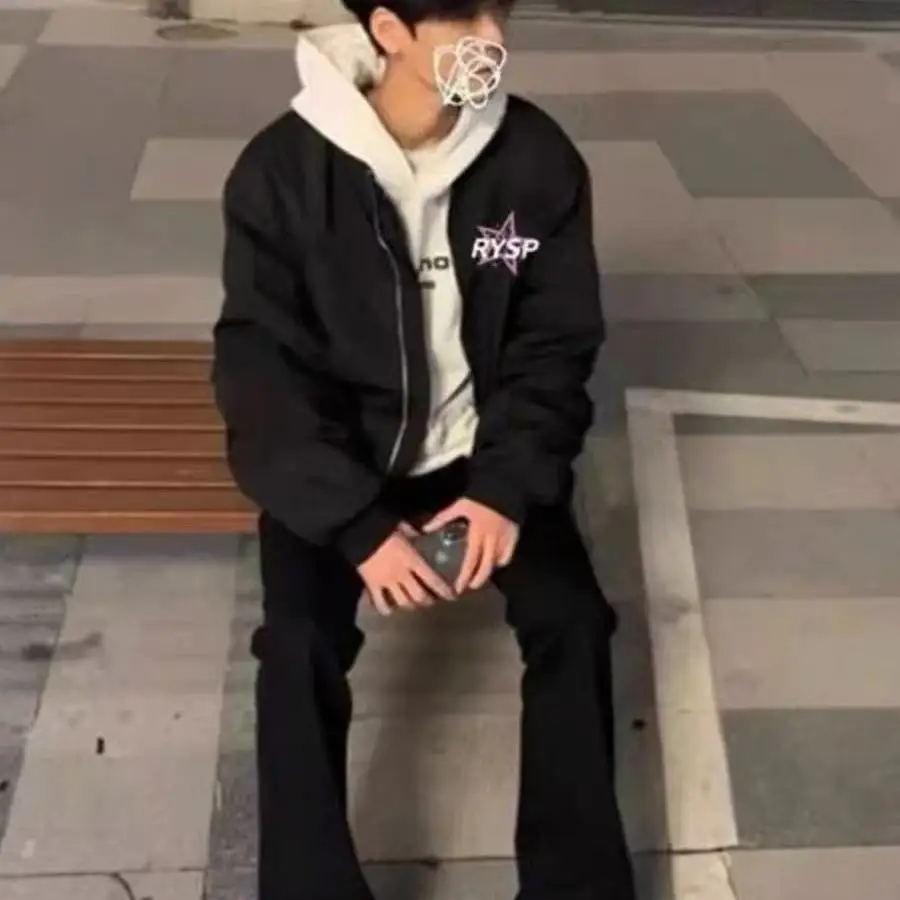 

American High Street Baseball Jaet Printed Slim Fit Men's Women's Early Autumn Spring Lightweight Couple's Outerwear