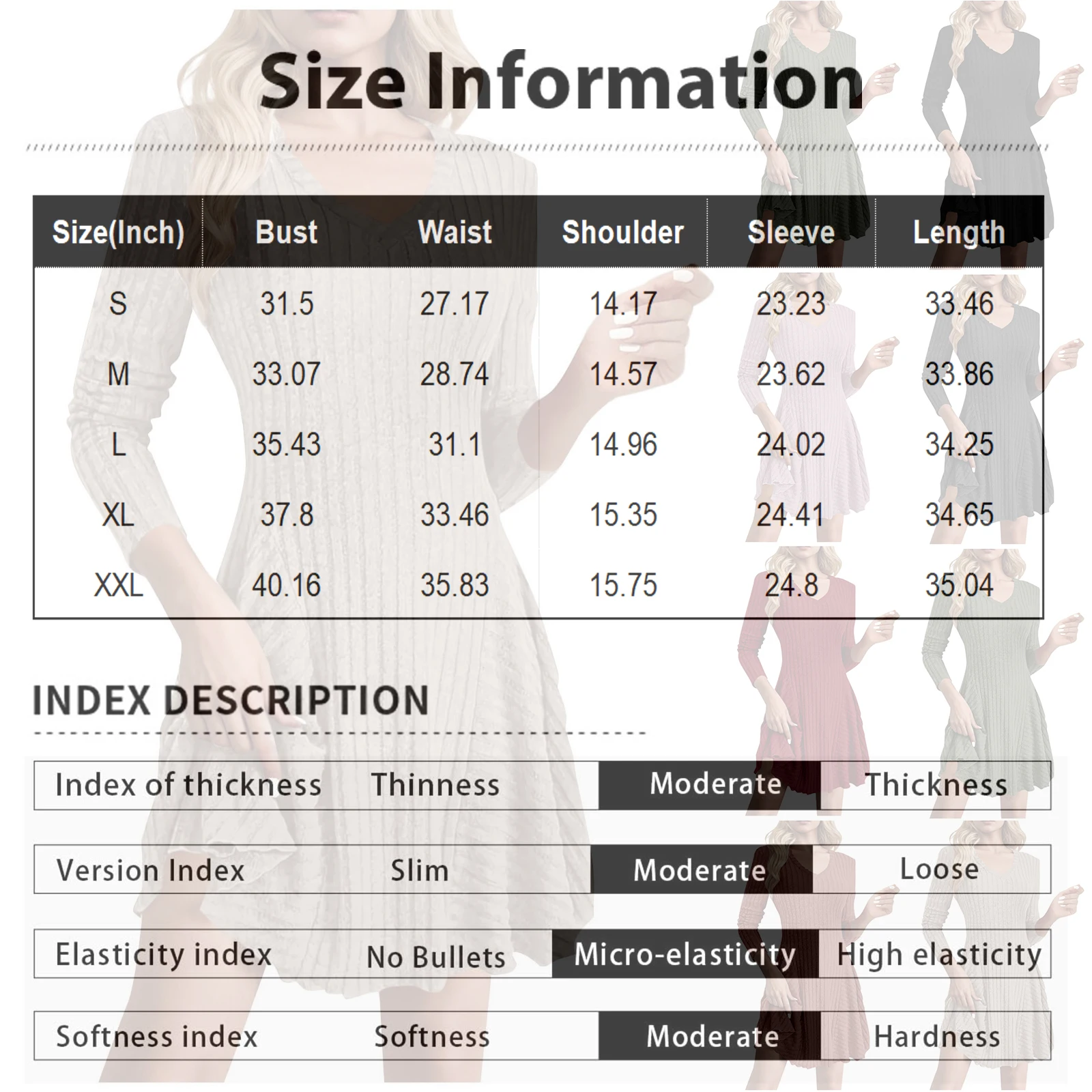 Otoño/Invierno Sexy ceñido al cuerpo suéter Casual vestido de Color sólido de las mujeres Slim Fit con cuello en V de manga larga vestido de punto vestidos para mujer