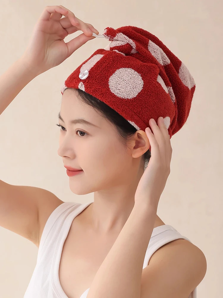

Thiened Pure Cotton Hair Drng Cap Women's Super Absorbent Qui Dry Hair Towel Head Wrap Bath Cap Faionable Hair Acc...