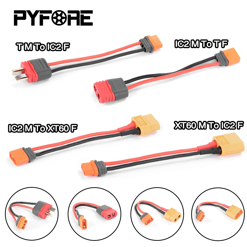 

Battery Adapter Cable XT60 To IC2 Cable Plug Male/Female Replacement Parallel Connector For RC Model Car Lithium Battery ESC