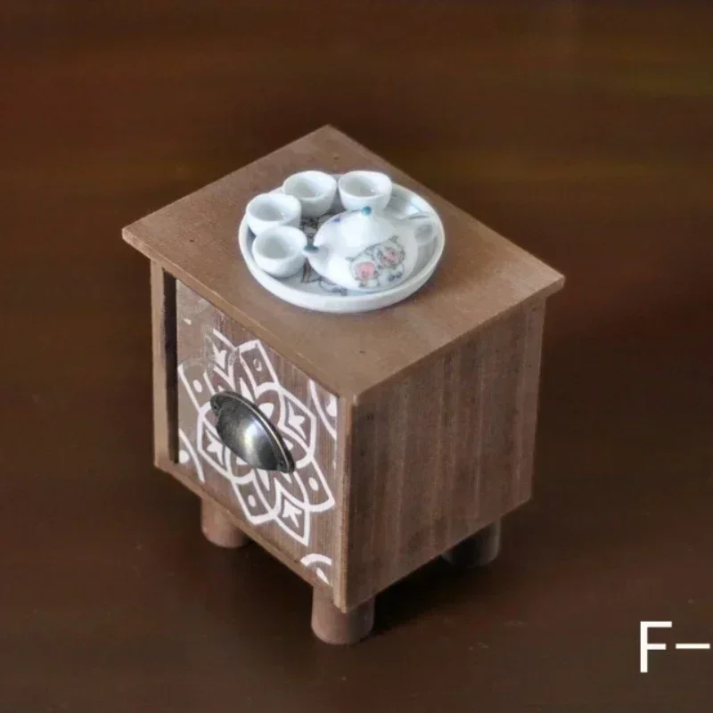 Mini Wooden Drawer Cabinet Matching Mini Teaware Prop Indoor Studio Portrait Shooting Scene Layout Tabletop Display Furnishing