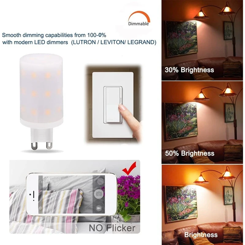 ABMH-Tuya Wifi G9 Luce intelligente dimmerabile G9 6W Lampada a LED Lampadina Luce intelligente Controllo vocale Lampadine LED intelligenti