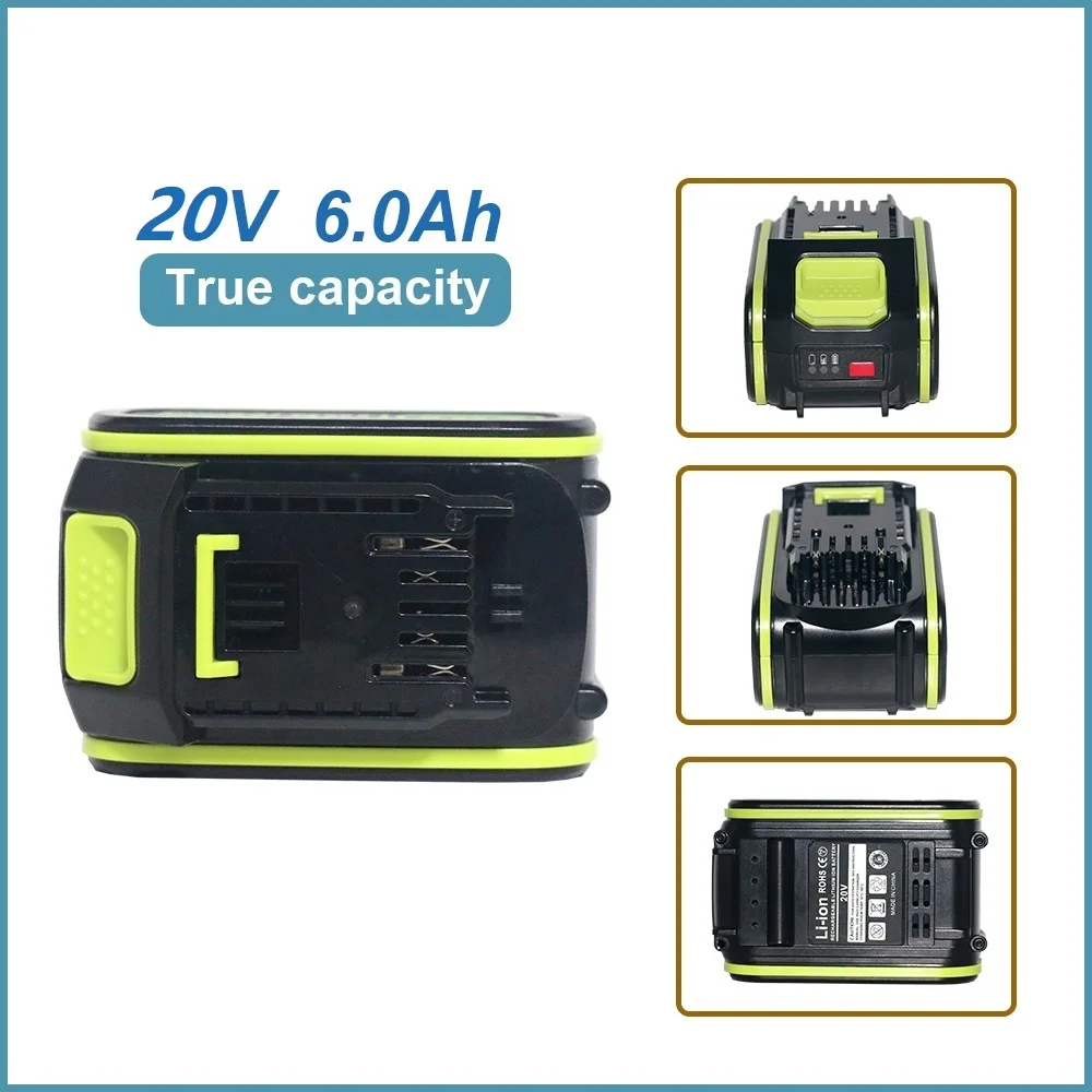 PRO WORX 20V 3Ah 6Ah 5Ah lithiová baterie PRO WORX 18V 20V WA3016 WA3023 WA3054 WA3027 WA3406 WU279 WU294 WU362 WU388 WU629 WU808 - náhled 4