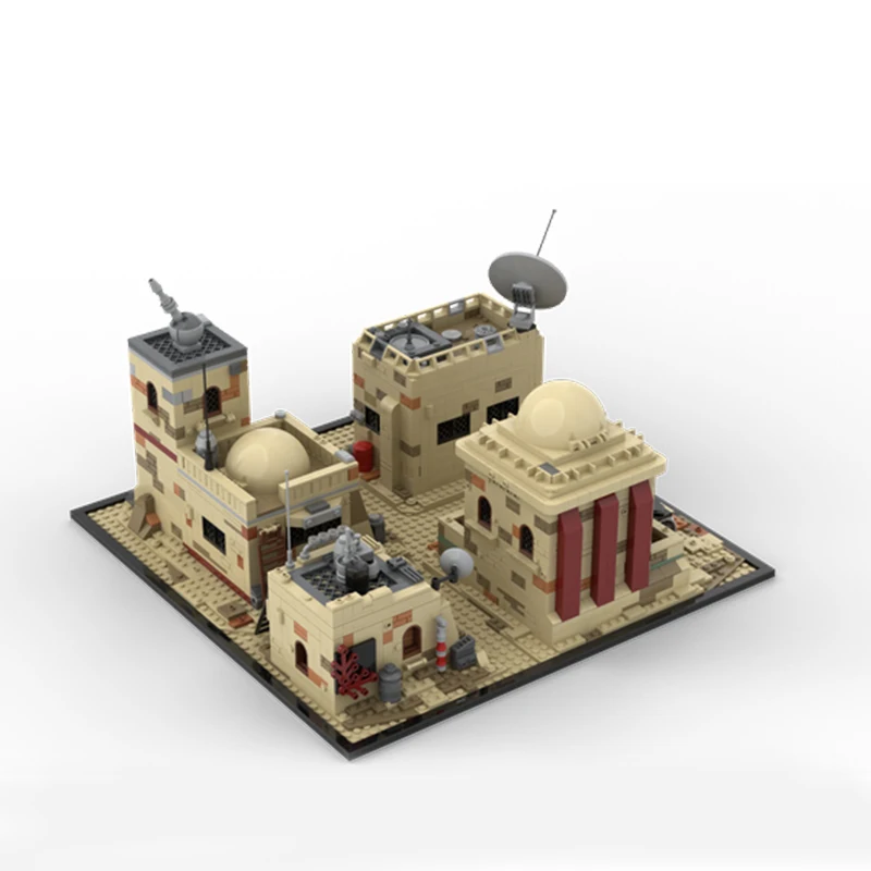 Space Movie Military Series Modular Scene Desert Village Model MOC Building Blocks DIY Assemble Bricks Creative Display Toy Gift