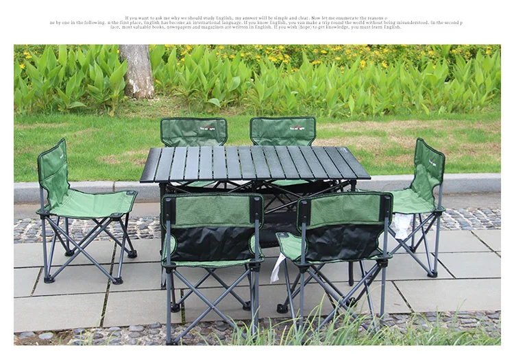 Outdoor Furniture Aluminum Folding Picnic Camping Table And Chair Set 2024