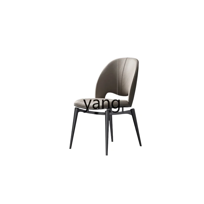 

LH Full Leather Dining Chair Villa Large Flat Layer New Homehold Soft Bag Dining Chair