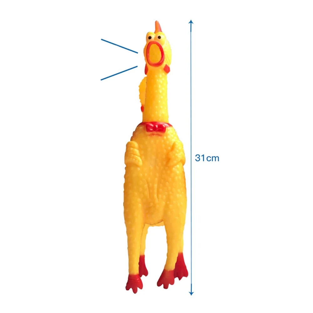 Squeak Screaming Chicken Brinquedos para Animais de Estimação, Squeeze Sound Toy para Cães Super Durável, Borracha amarela engraçada, Dog Chew Toy, Moda