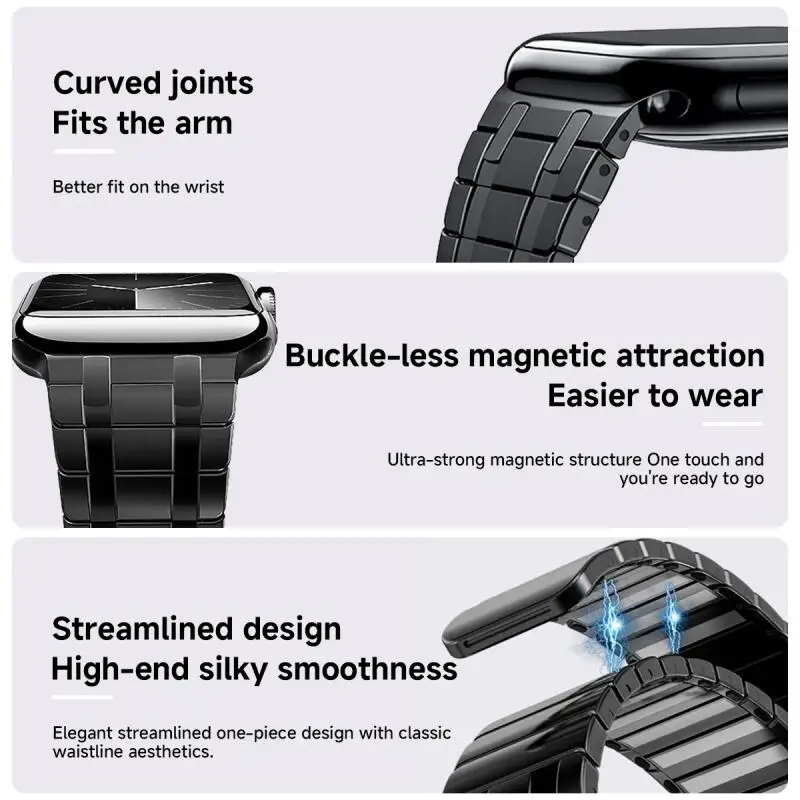 Ultra 2 49mm Magnetic Metal Link Strap For Apple Watch Series 9 10 46mm 42mm 38 40 41mm 45mm 44mm Stainless Steel Bracelet Band