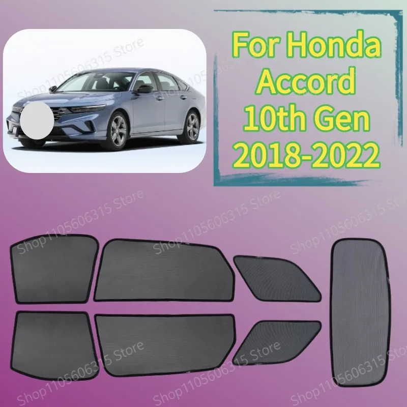 Magnetic Front Windshield Sunshade Mesh UV Protection Custom Fit For Honda Accord 10th Gen 2018-2022 Car Sun Curtain