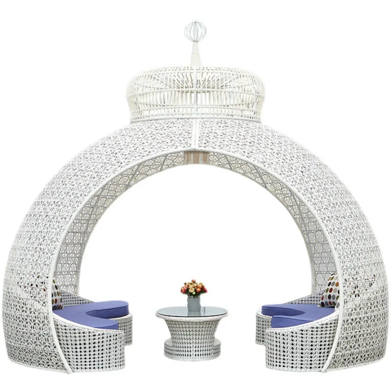 Outdoor Villa Bird's Nest Sofa Leisure Terrace Swimming Pool Rattan Bed Hotel Resort Chaise Lounge Bird Cage Seat Sofa