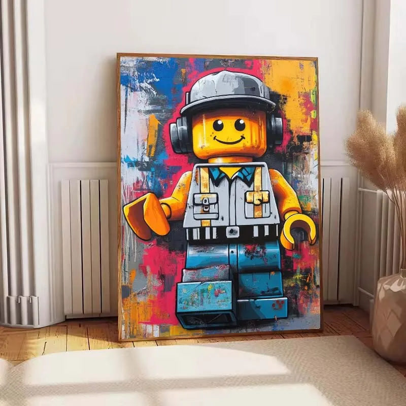 Abstract Cartoon Fun Various Occupations L-legos Posters Canvas Prints Wall Art Picture for Home Room Children's RoomDecoration