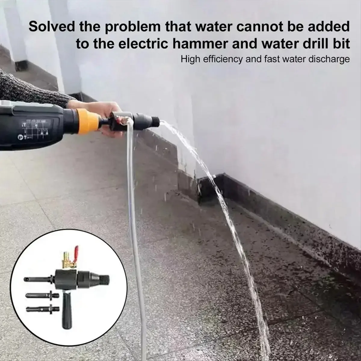 AA19 Electric Hammer Water Inject Converter Turn Electric Hammer Into Water Drill Adapter Turn Adding Device Connecting Rod