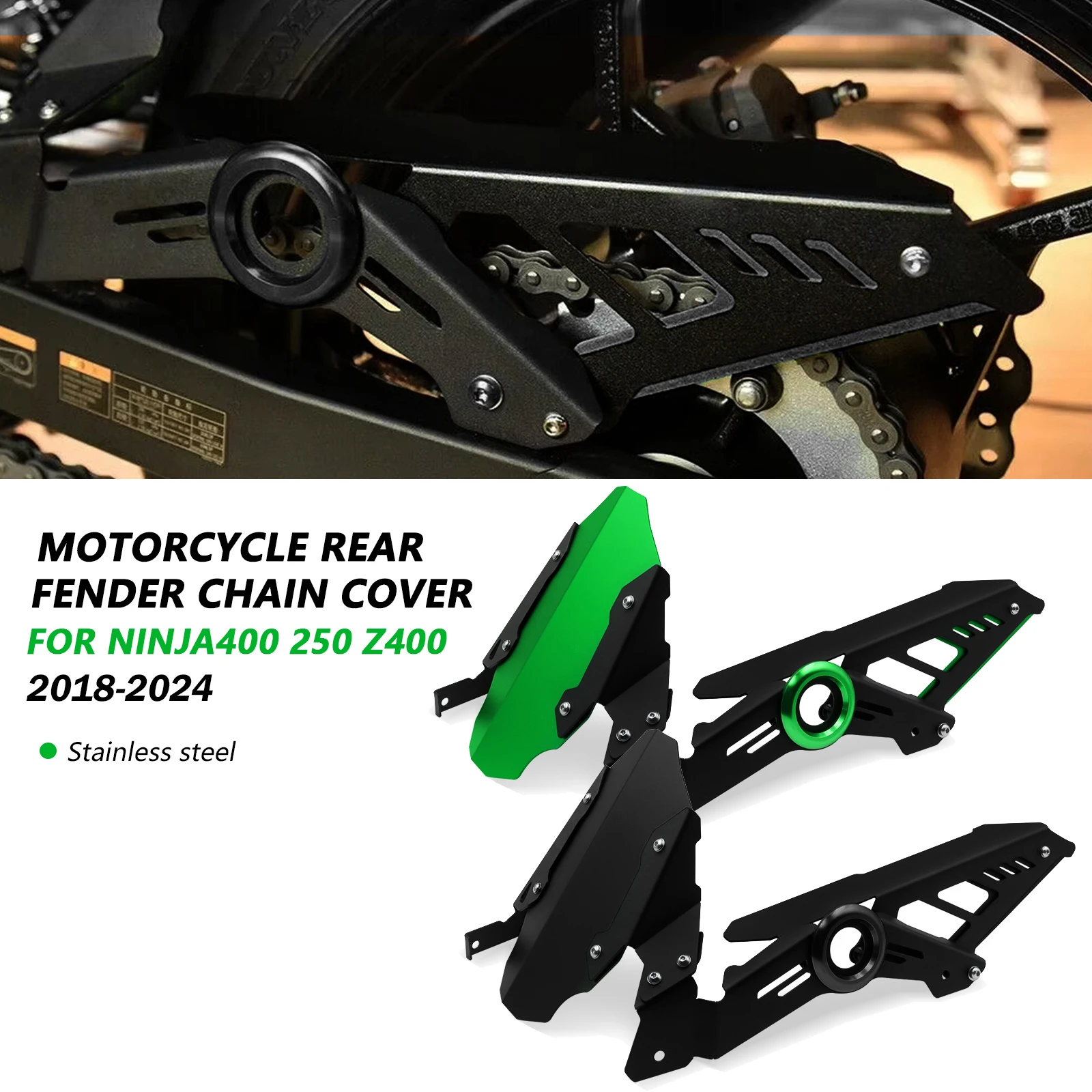 

For Ninja 400 250 Ninja400 Ninja250 Z400 2018-2023 2024 Motorcycle Rear Fender Mudguard Wheel Hugger Splash Guard Cover Bracket