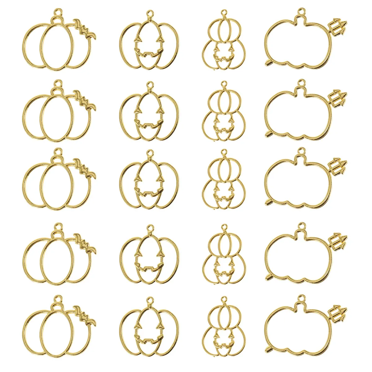 

20Pcs DIY Pumpkin Resin Pendant Mold Pack Crystal Frame Jewelry Making Kit Uv Resin Art Craft for Necklace Bracelet Earring