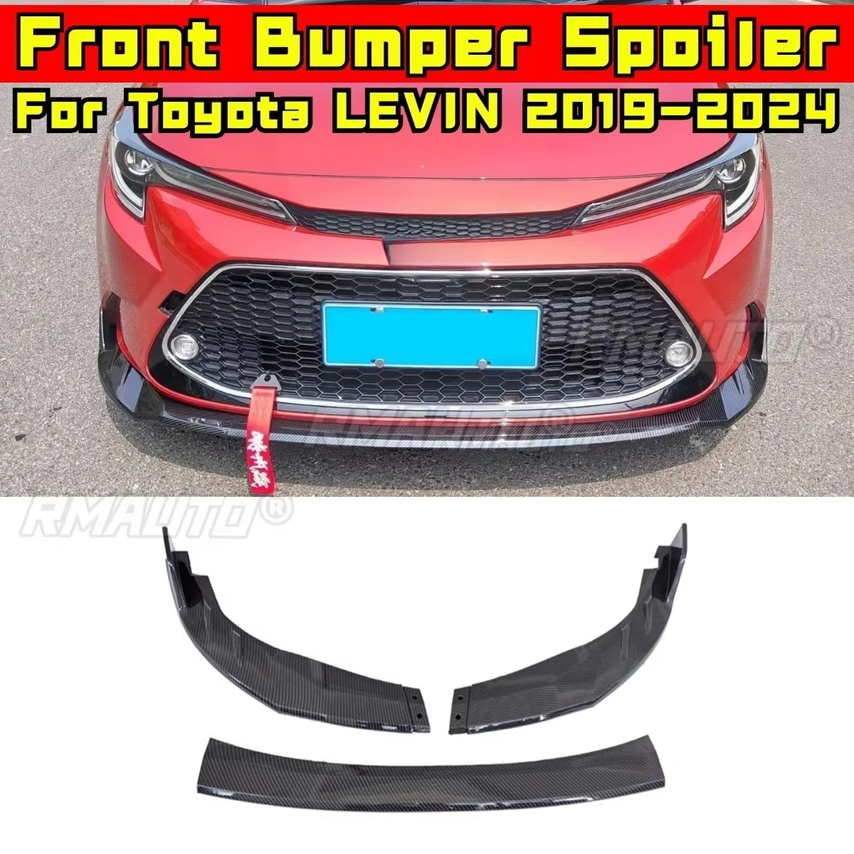 

Передний бампер автомобиля, диффузор, спойлер, глянцевая черная модификация, часть для Toyota LEVIN 2019-2024, защита бампера, автомобильные аксессуары