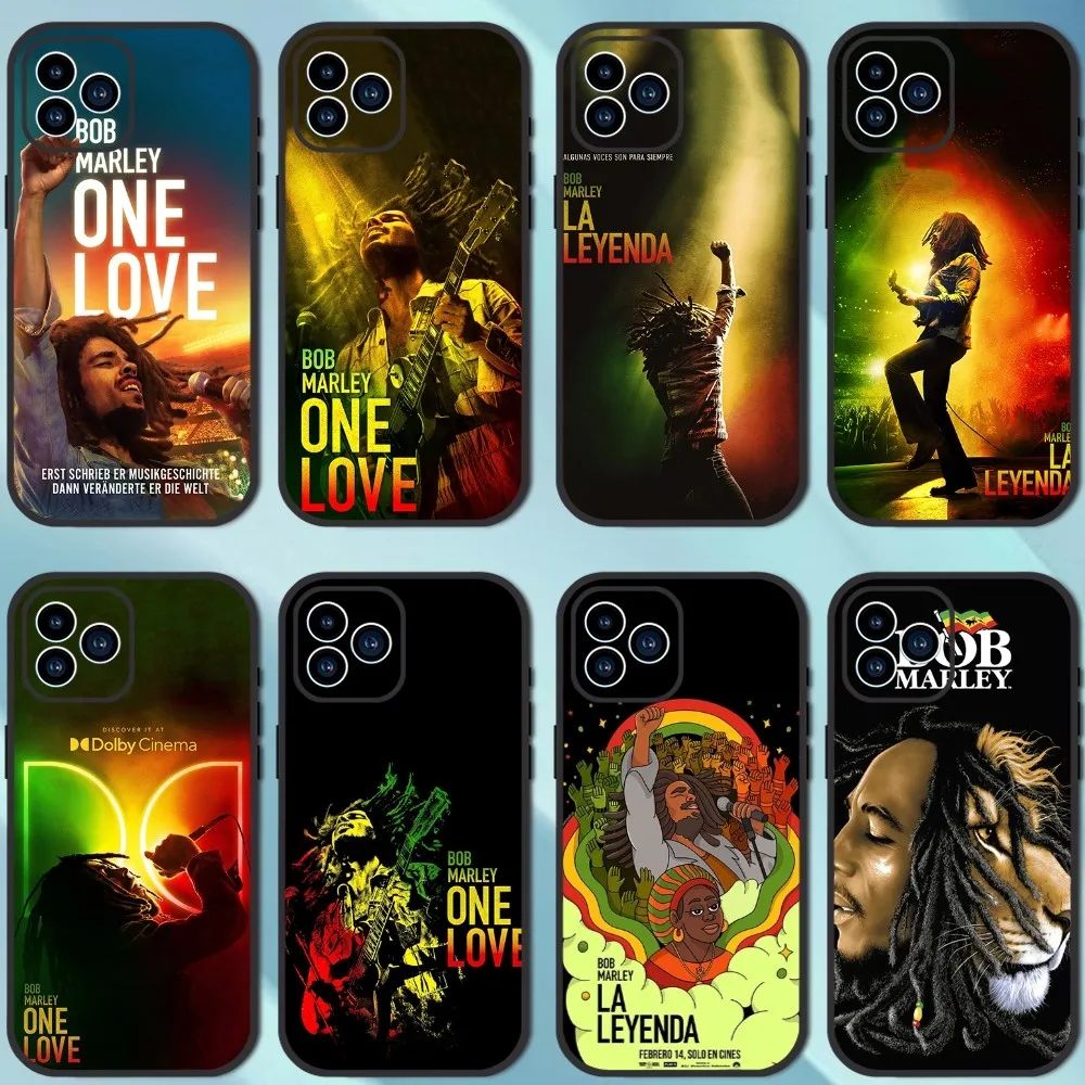 Movie Bob Marley One Love Phone Case For iPhone 13 12 11 14 15 Pro XS Max XR X 8 7 6S 6 Plus SE 2020 Soft Back case