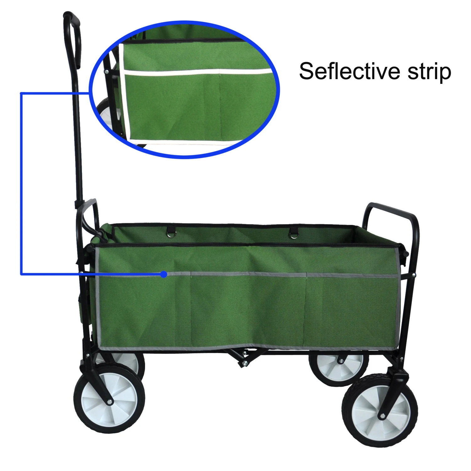 

Folding Wagon Garden Shopping Beach Cart (Green)