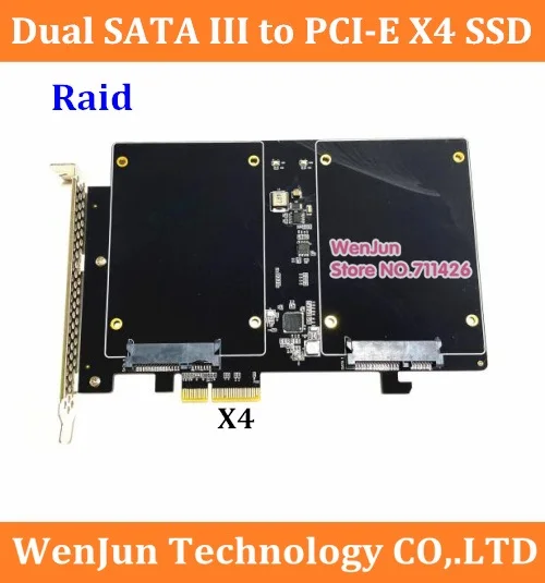 

DEBROGLIE двойной порт SATA III к PCI-E X4 SSD Адаптерная карта с винтами для Windows 7/8/10 / XP