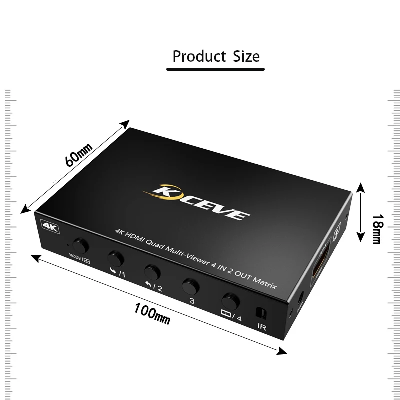 Quad Multi-Viewer 4k Splitter Switch HDMI-kompatible Matrix 4 x2 Hub erweiterter Bildschirm LAN Extensor Dock Station ein Bildschirm 4way ch
