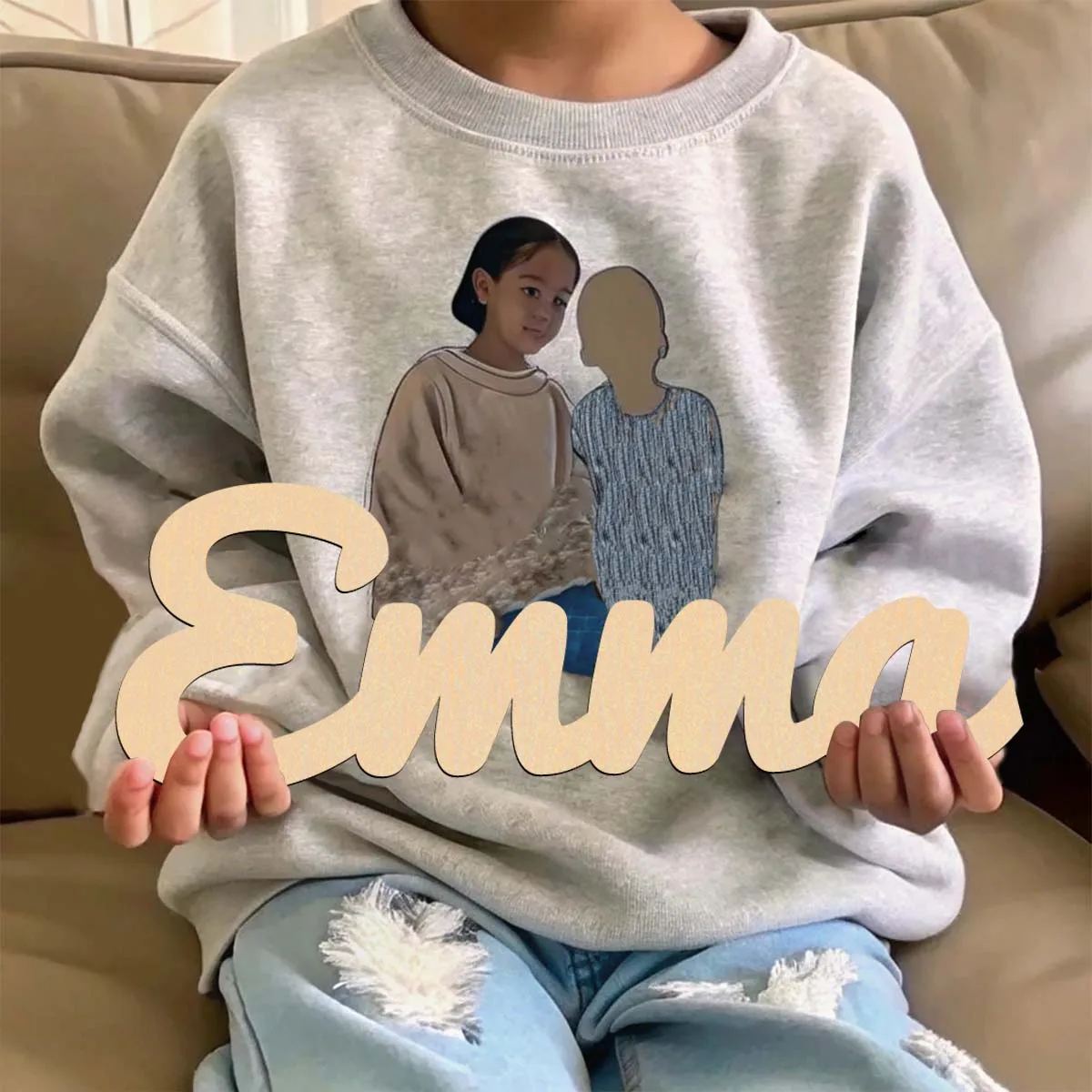 1 قطعة الكرتون emma exmple اسم مخصص علامة خشبية قطع الليزر علامة لوحة خشبية لم تنته الخشب للرسم أو التألق