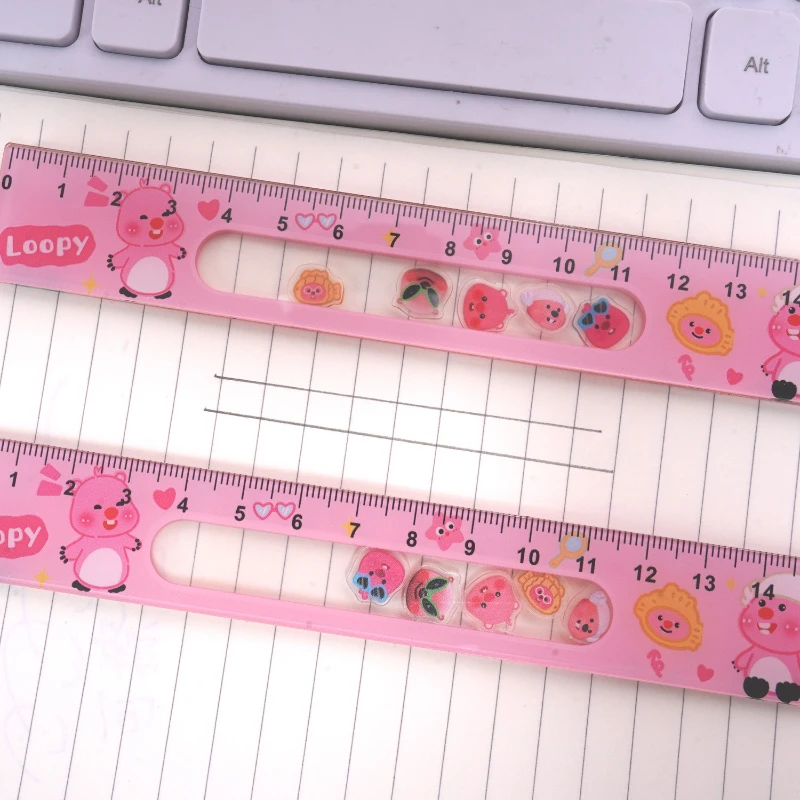 Loopy personalized creative acrylic rocker ruler male and female students entertainment painting ruler accurate measurement tool view 4