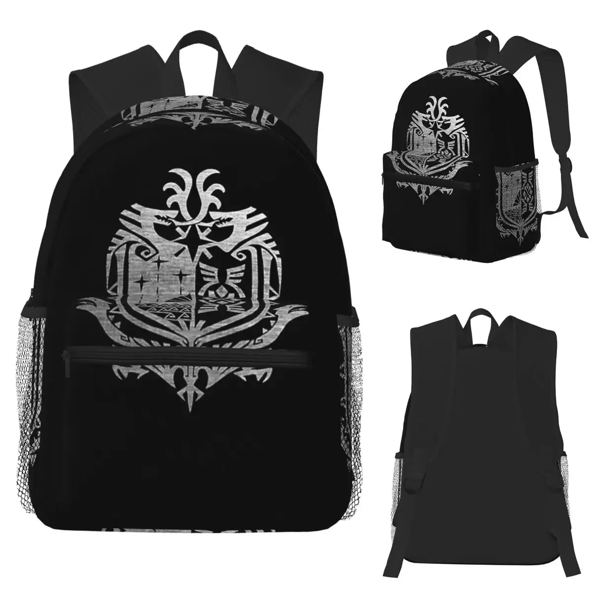 Monster Hunter World Student Backpack School Bag Hiking Travel Daypack for Boys Girls Fashion Bookbag Shoulder Bags