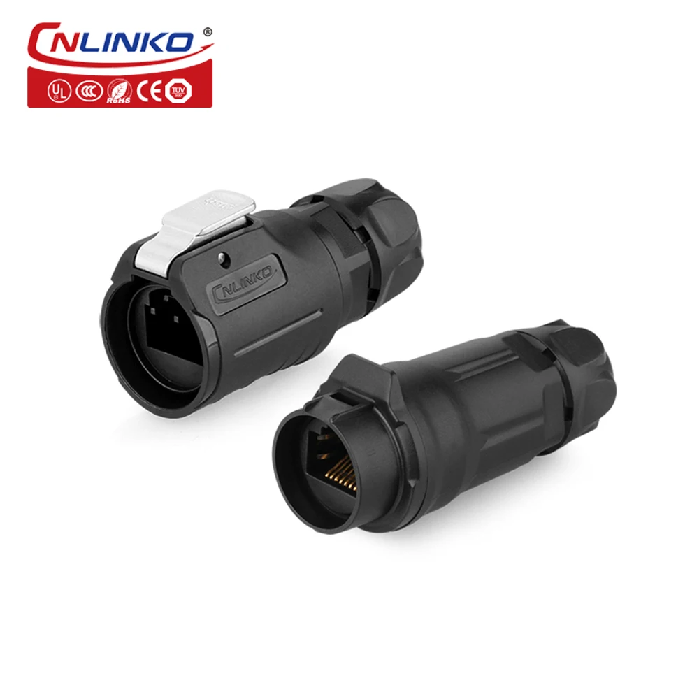 IP67 Industrial plug 8P8C RJ45 Waterproof Connector Ethernet Connection Type RJ45 Dual Connectors Cat5e Cat6 for connect Network