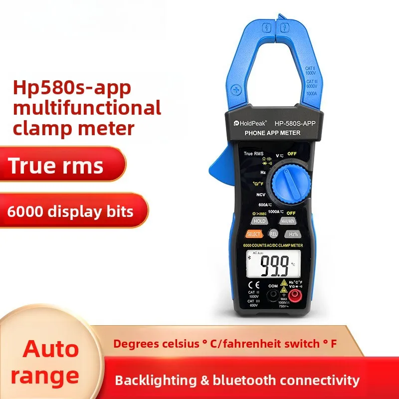 

Цифровой мультиметр-клещи HP580S-APP с Bluetooth-подключением, умный амперметр