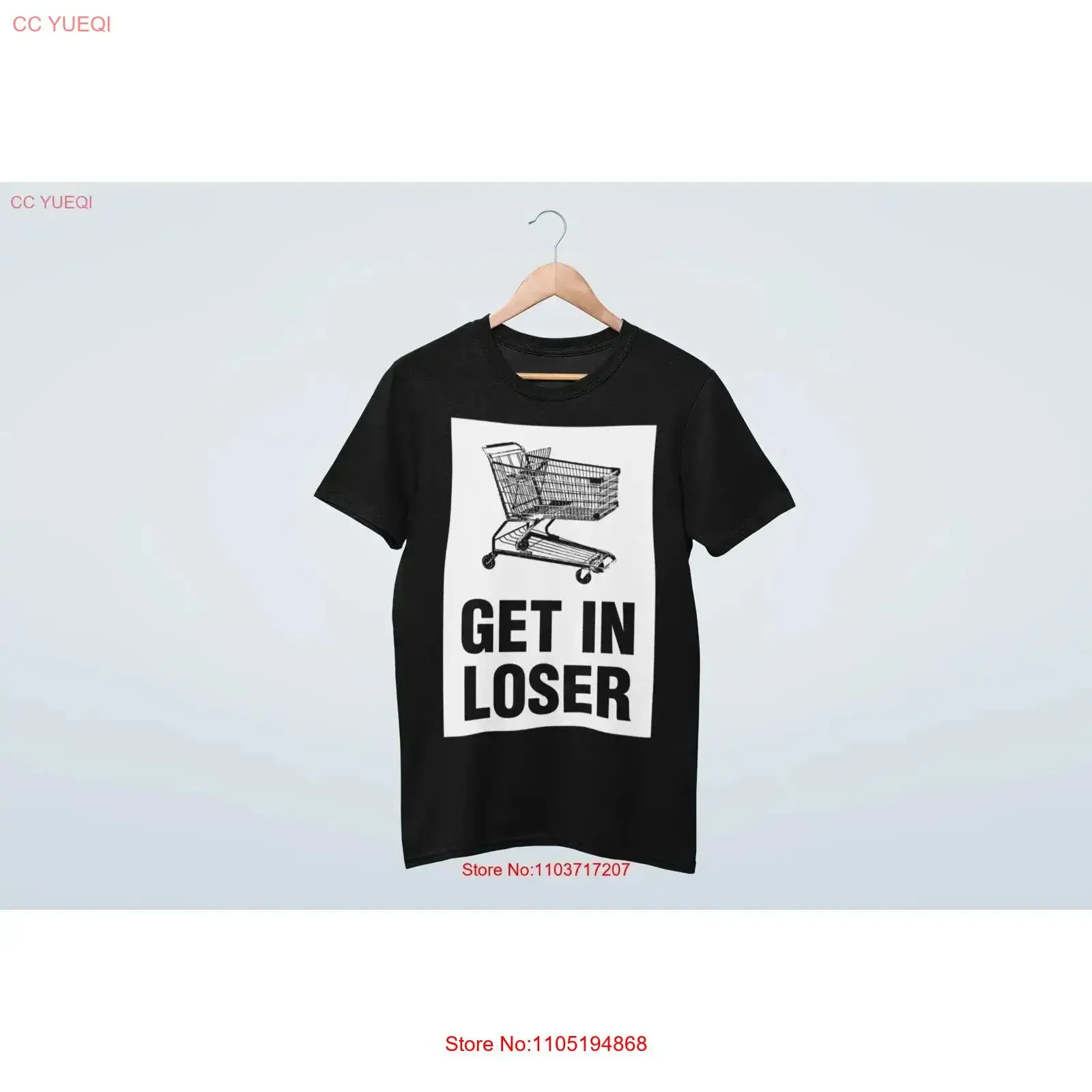 Get in Loser Homeless Jackass Meme Shopping Cart T shirt vintage Washed Casual Breathable homme Versatile Top For Everyday Wear