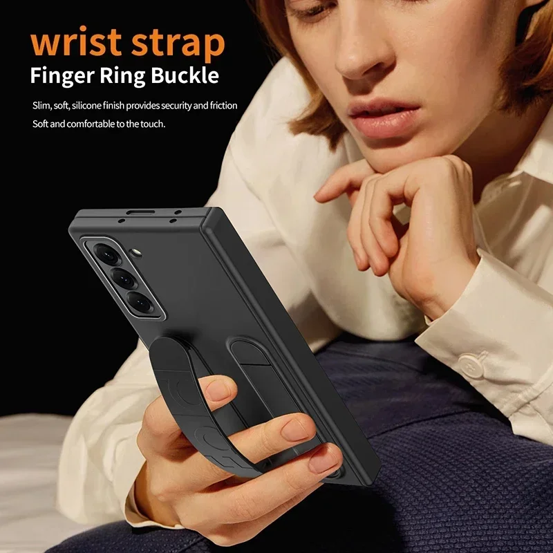 Case For Samsung Galaxy Z Fold Special W25 Z Fold 6 5 4 3 360° all inclusive Elastic Wristband Hard Mobile Phone Case Cover