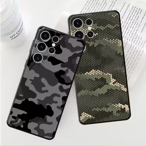 Phone Case for Samsung Galaxy S24 S21 S23 Ultra 5G S8 S7 S10e S22 Plus S20 FE S10 S9 Camouflage Pattern Camo Military Army Cover