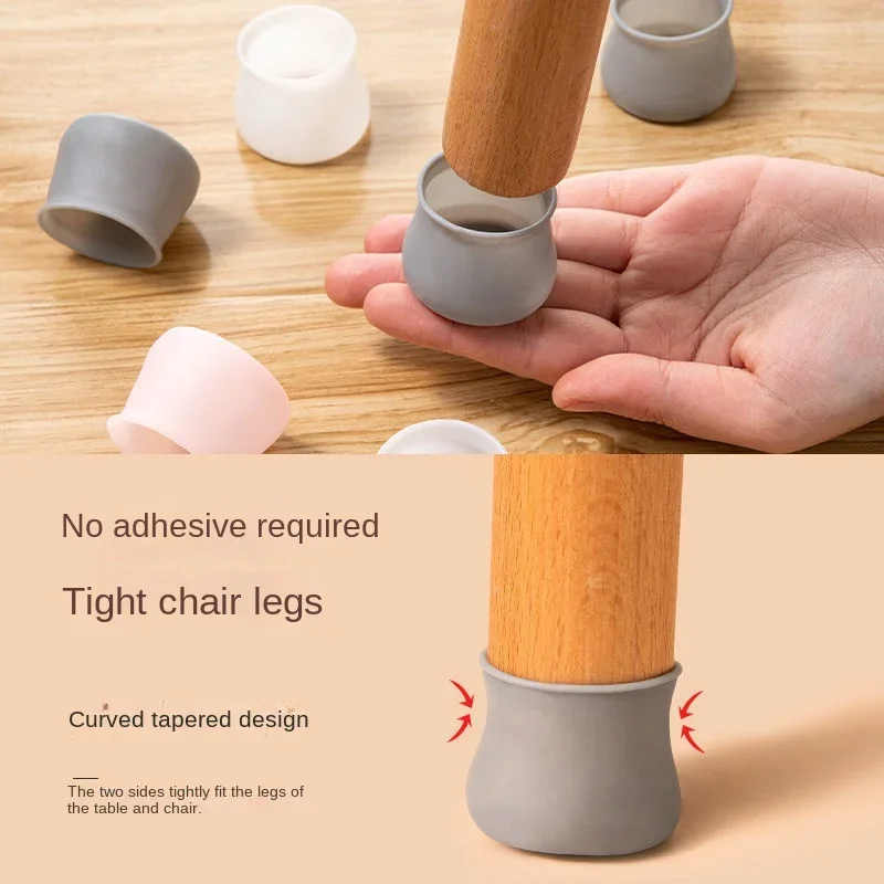 Chair Silicone Foot Cover Stool Anti-skid Table Chair Protective Foot Cover Leg Wear-resistant Table and Chair Foot Pad