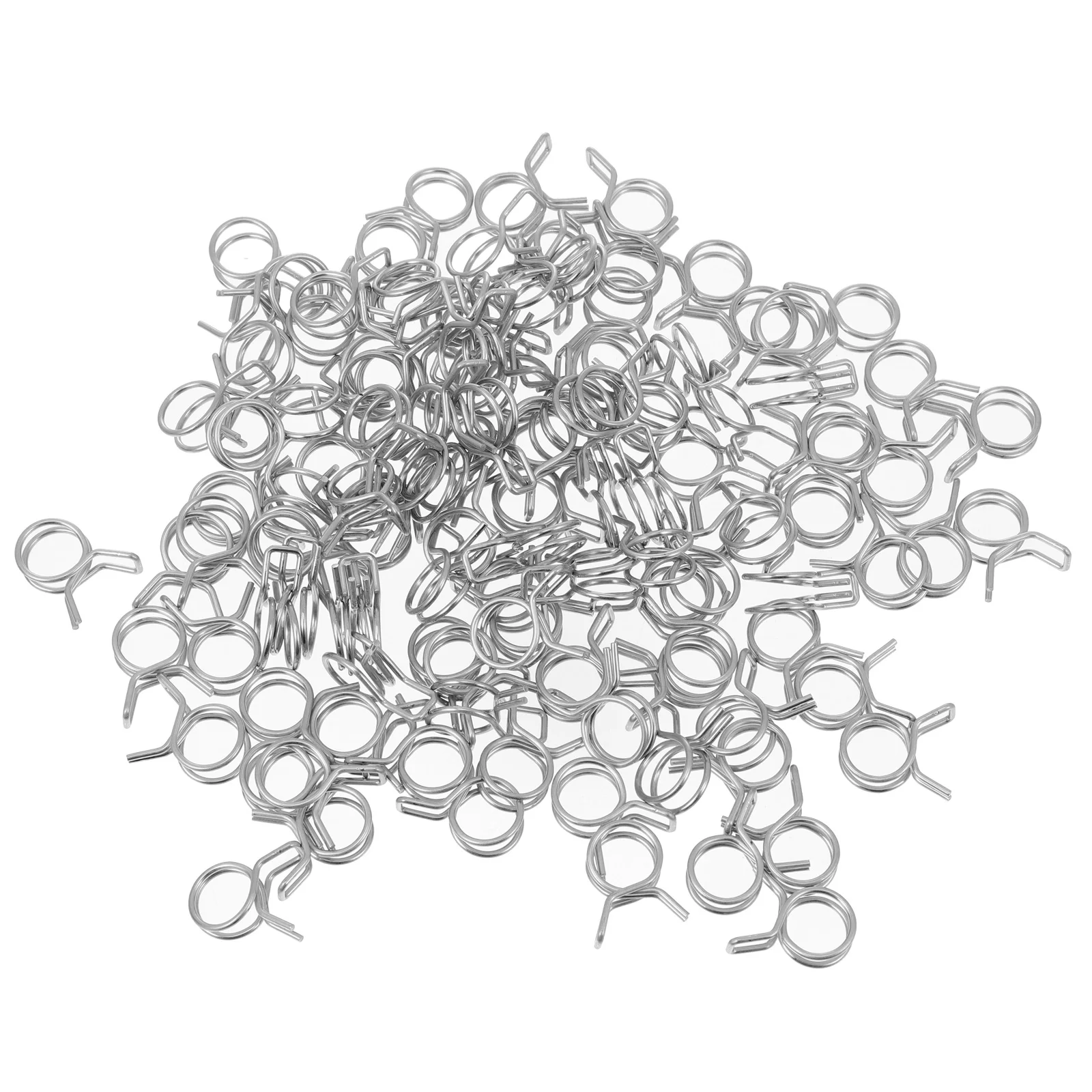 

200 Pcs Double-ring Spring Clip Waterproof Hose Clamps Pipe Rust-proof Drip Irrigation Stainless Steel Clips Garden Practical