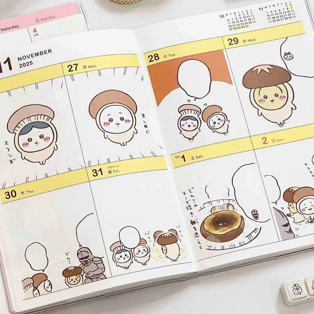 Chiikawa 2026 Monthly Planner Notebook Daily Schedule Record Book Hand Account Notepad Portable Writing Book Stationery Supplies