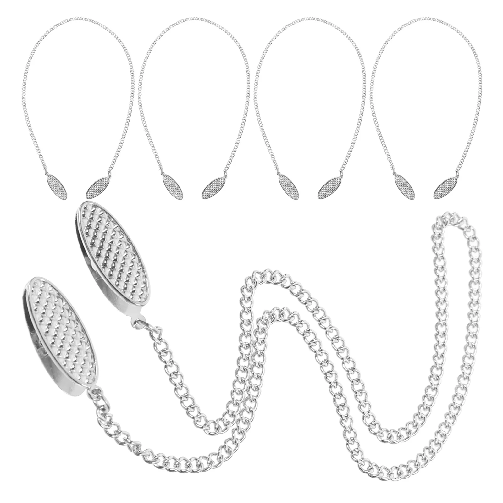 

5Pcs Napkin Clips with Chain Spring Snap Closure Rust Resistant Compact for Travel Home Clinic Use