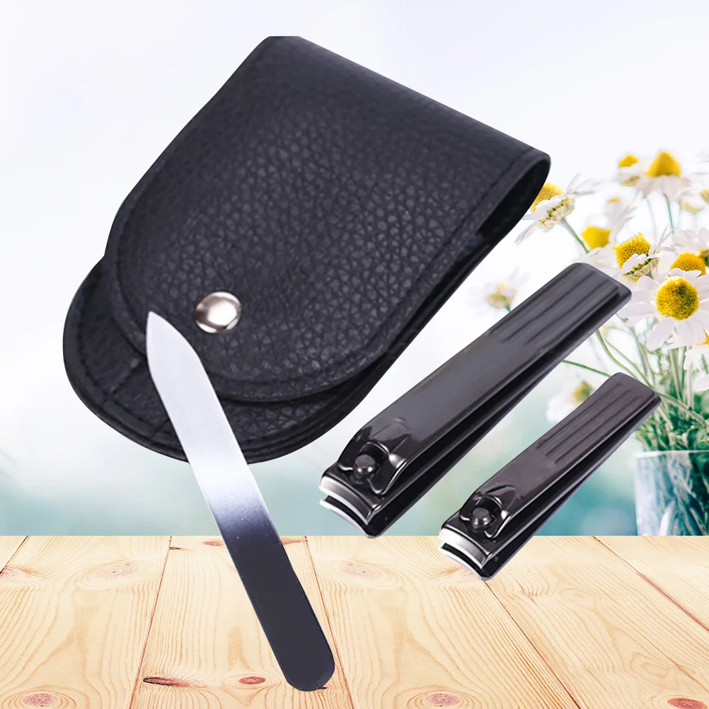 

3Pcs Nail Clippers Set Stainless Steel Manicure Pedicure Tools with Case for Fingernail Toenail Cutter File Grooming Kit