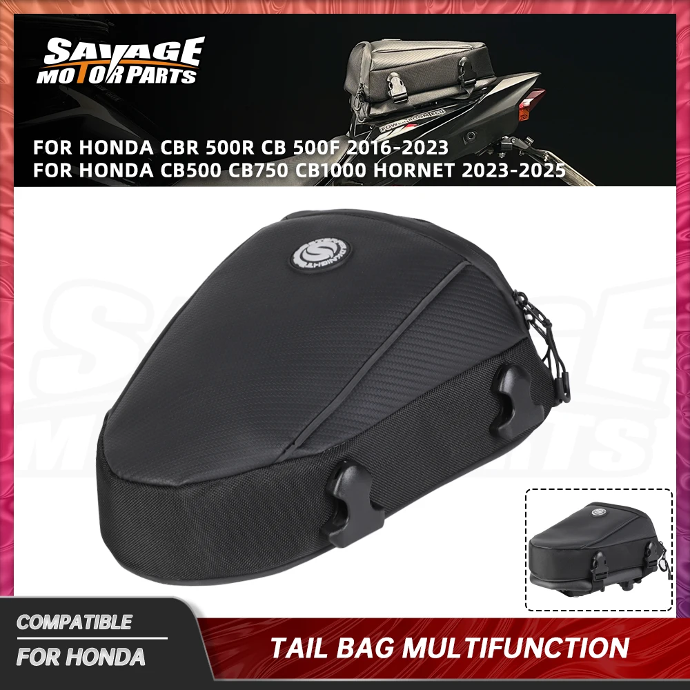 CBR500R CB500 Rear Seat Bag For Honda CB 500F 750 1000 Hornet Waterproof Tail Bag Large Capacity Rider Shoulder Bag Raincover