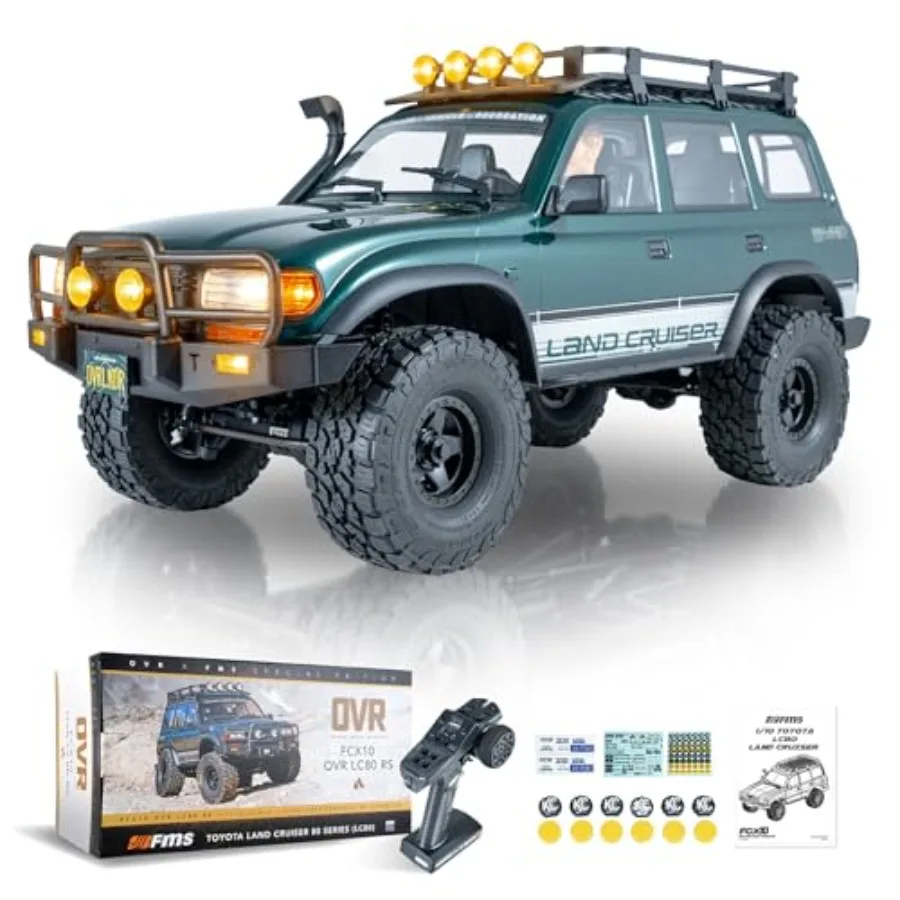 RC crawler for rock crawling, aluminum alloy chassis, black, high torque brushless motor with 2-speed transmission