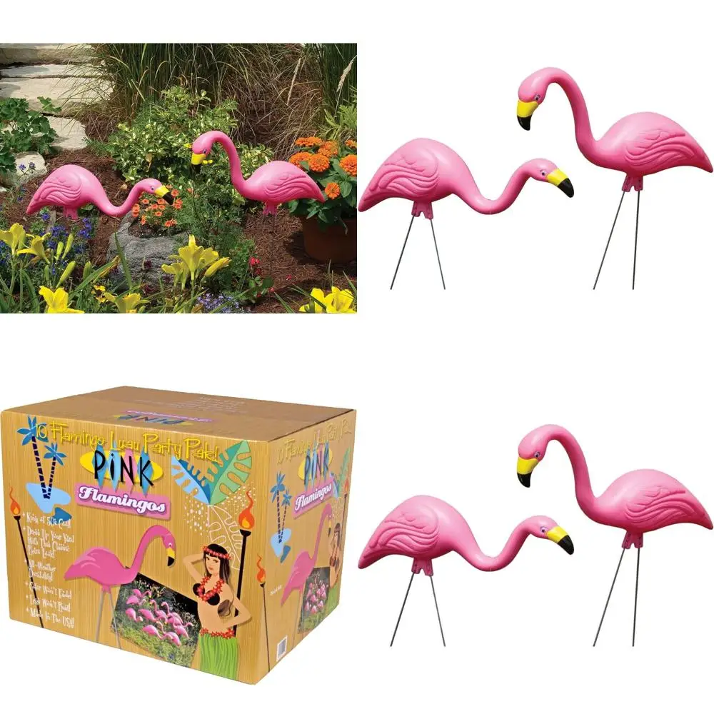 

Набор из 10 садовых статуэток фламинго