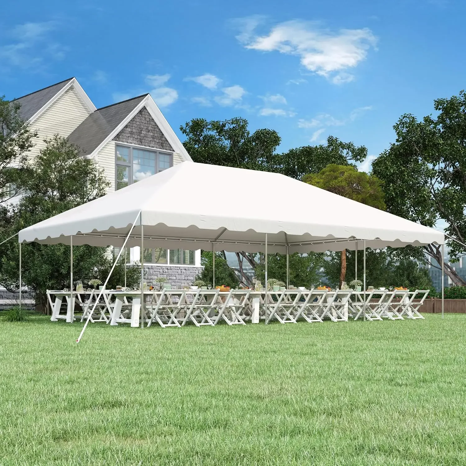 20x30 FT Outdoor Party Tent, Weekend Canopy Heavy Duty with Carry Bags, 480GSM PVC Outdoor Canopies, Large Tents, Customized