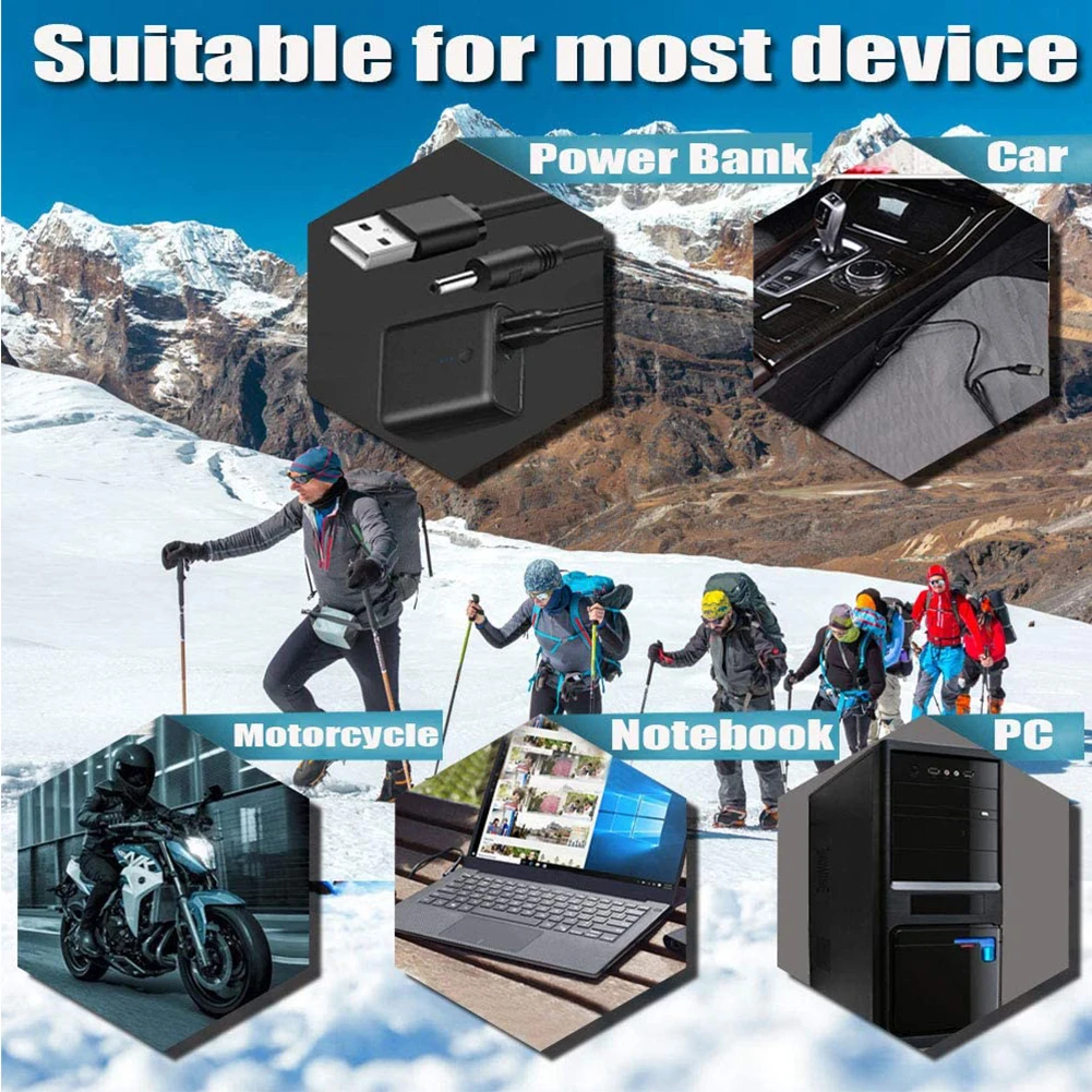 Leather Winter Gloves Heated Waterproof Outdoor Warm Hand Heating Gloves Touchscreen Hand Warmer for Hiking Skiing Fishing - view 2