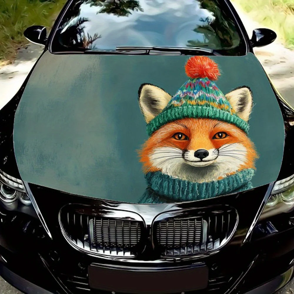 Cute fox car hood sticker, car vinyl wrap, show your unique charm