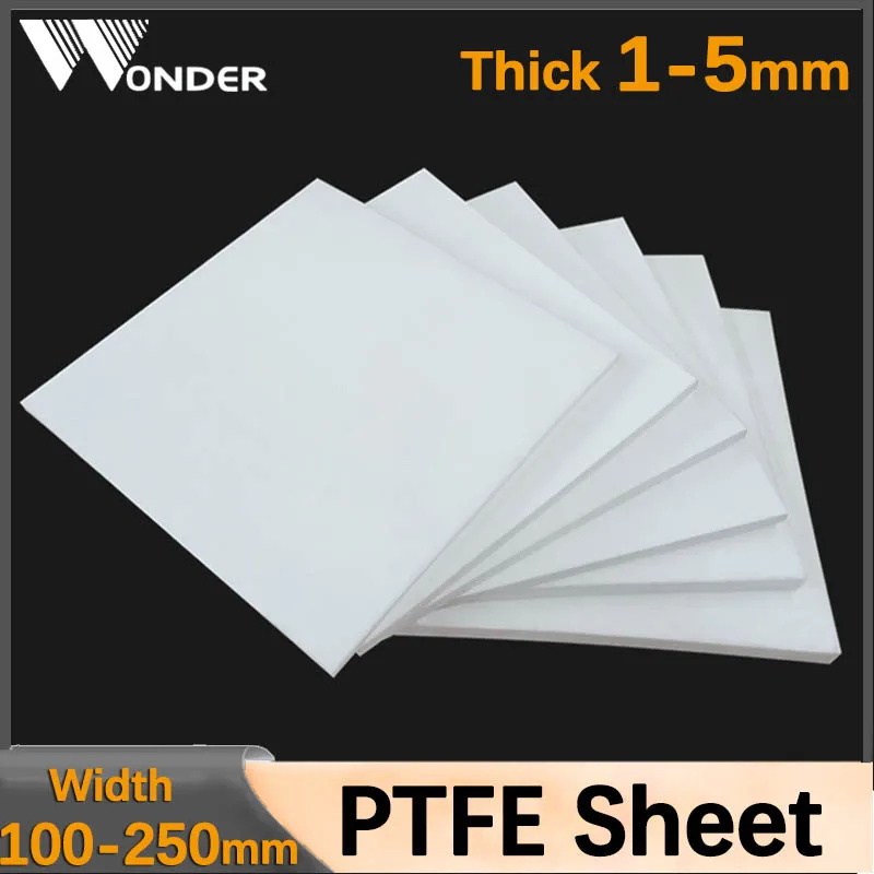 PTFE Sheet PTFE Plate PTFE Board Block Polytef Plate Anti-Corrosion Machining Model Processing 100*100 To 200*250mm Thick 1-5mm