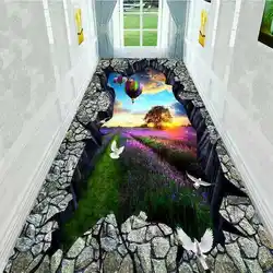 Pontoon Bridge Hallway Corridor 3D Carpet Pastoral Living Room Passageway Runners Bedroom Rug Landscape Kitchen Aisle Floor Mat