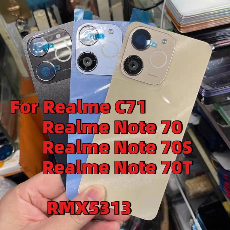 For Realme Note 70 S/Note70T/C71 4G RMX5313 Battery Cover Back Rear Door Housing Case Replacement Repair Parts With Camera Lens